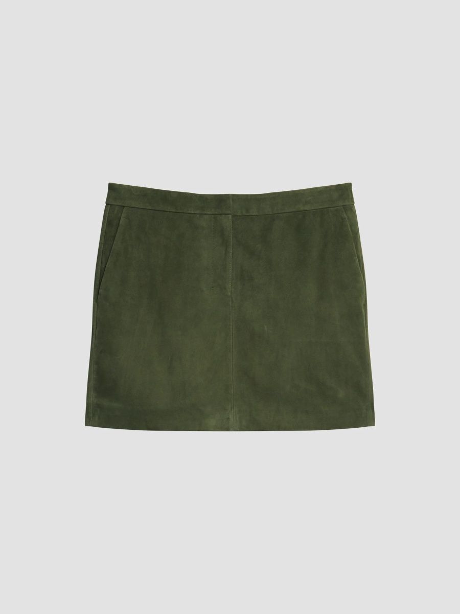 Theory Women's Suede Mini Skirt - Ivy - Size 00
