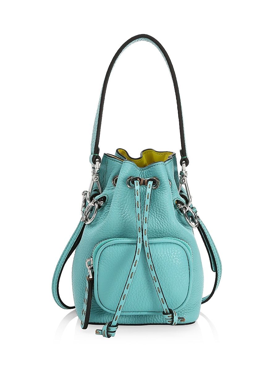 Women's Mini Mon Tresor Leather Bucket Bag - Lagoon