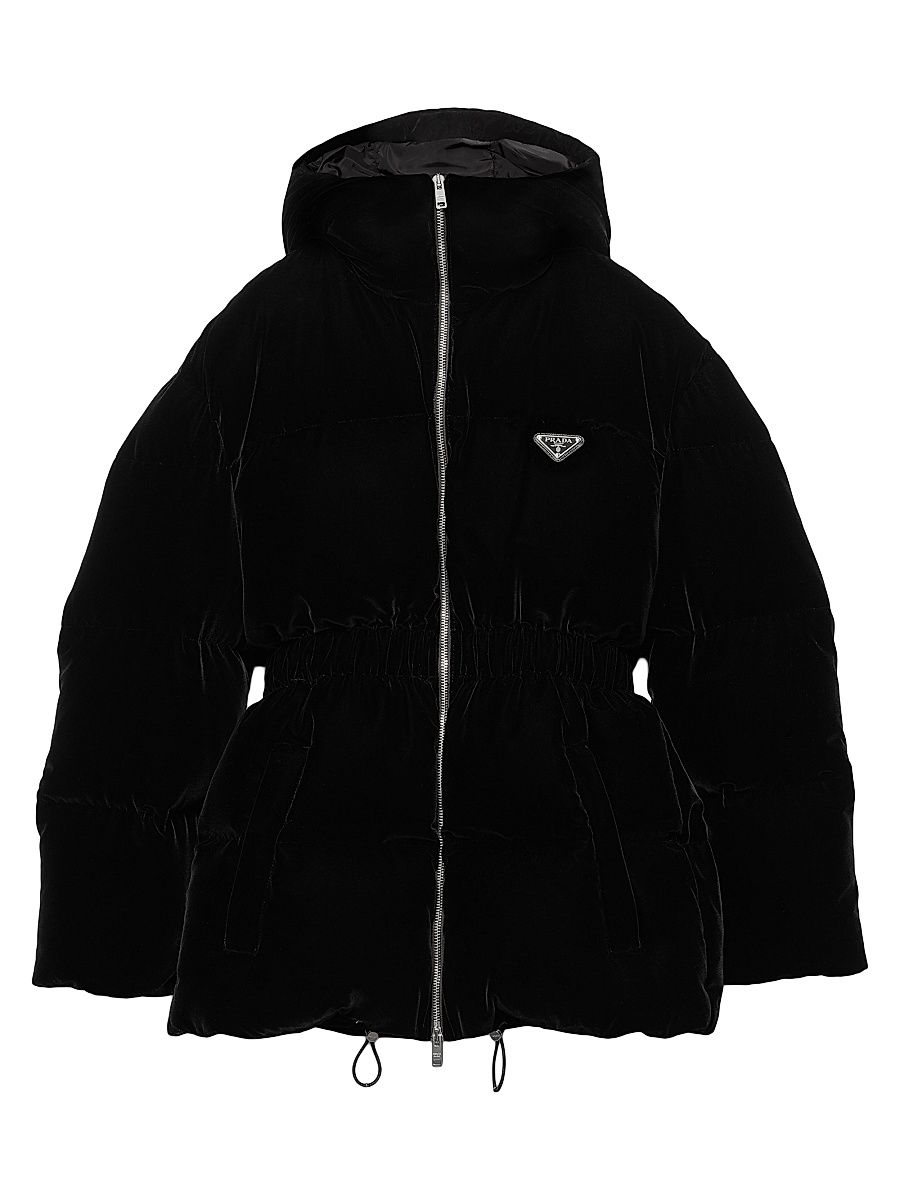 Women's Velvet Down Jacket - Black - Size 10