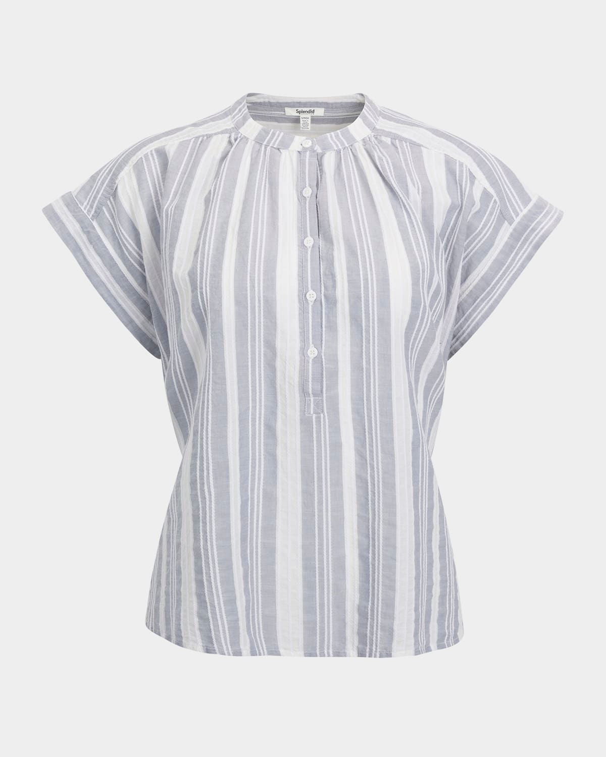 Raegan Striped Linen-Blend Blouse
