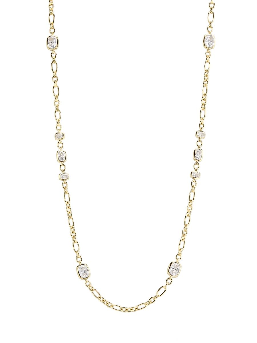 Women's Cabrete 18K-Gold-Plated & Cubic Zirconia Station Necklace - Gold