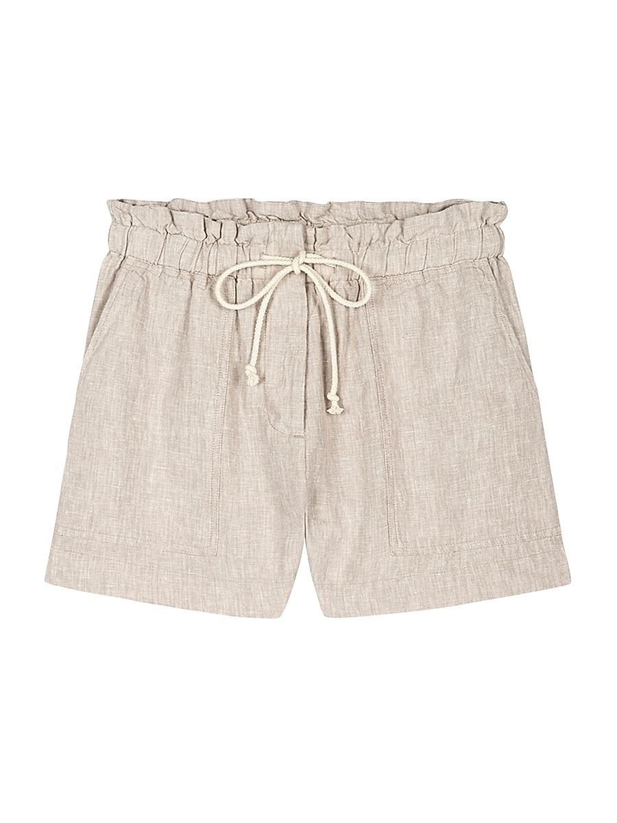 Women's Foster Linen Drawstring Shorts - Off White - Size XL