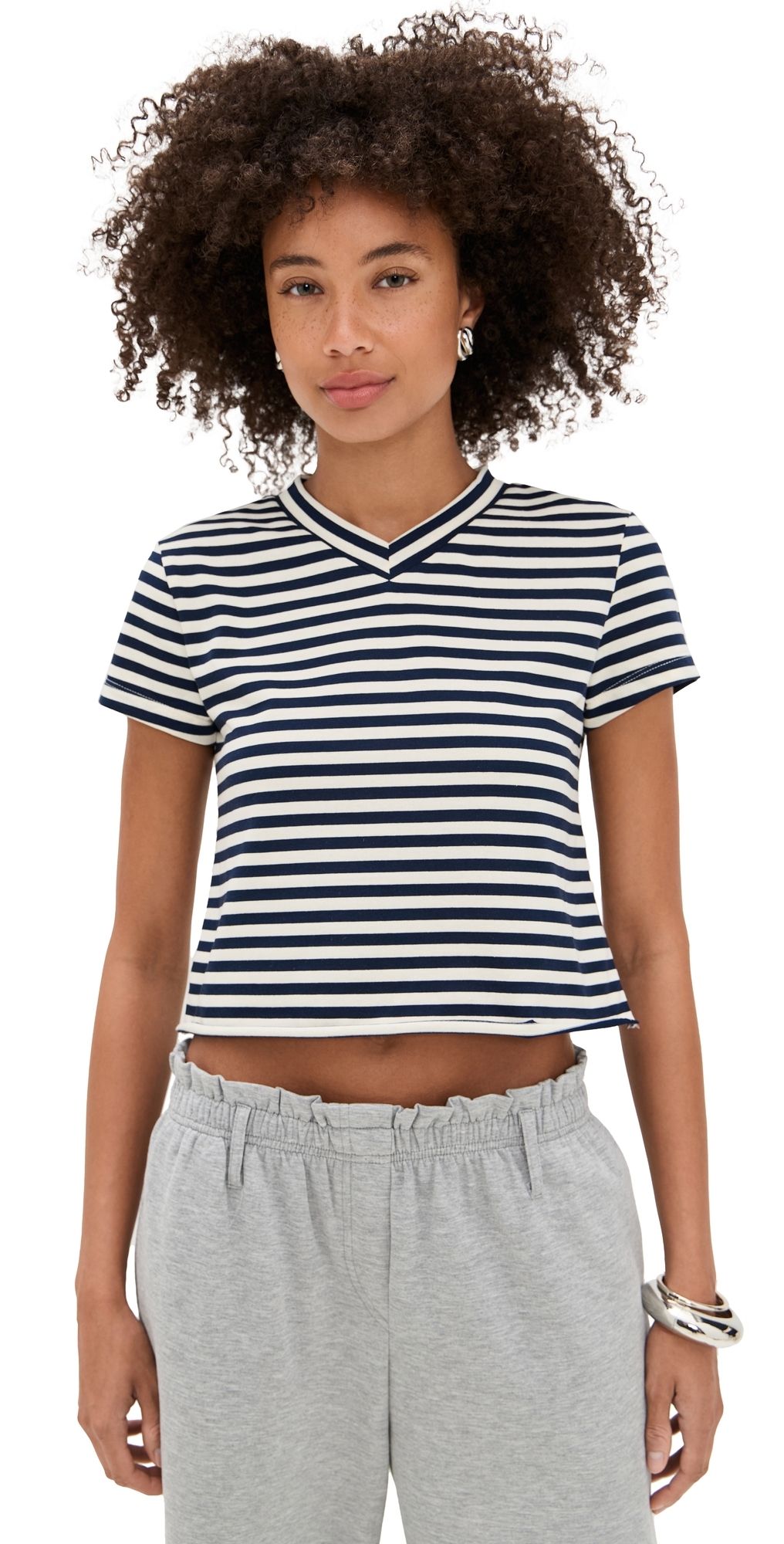 Lioness North Light Tee Navy White Stripe M