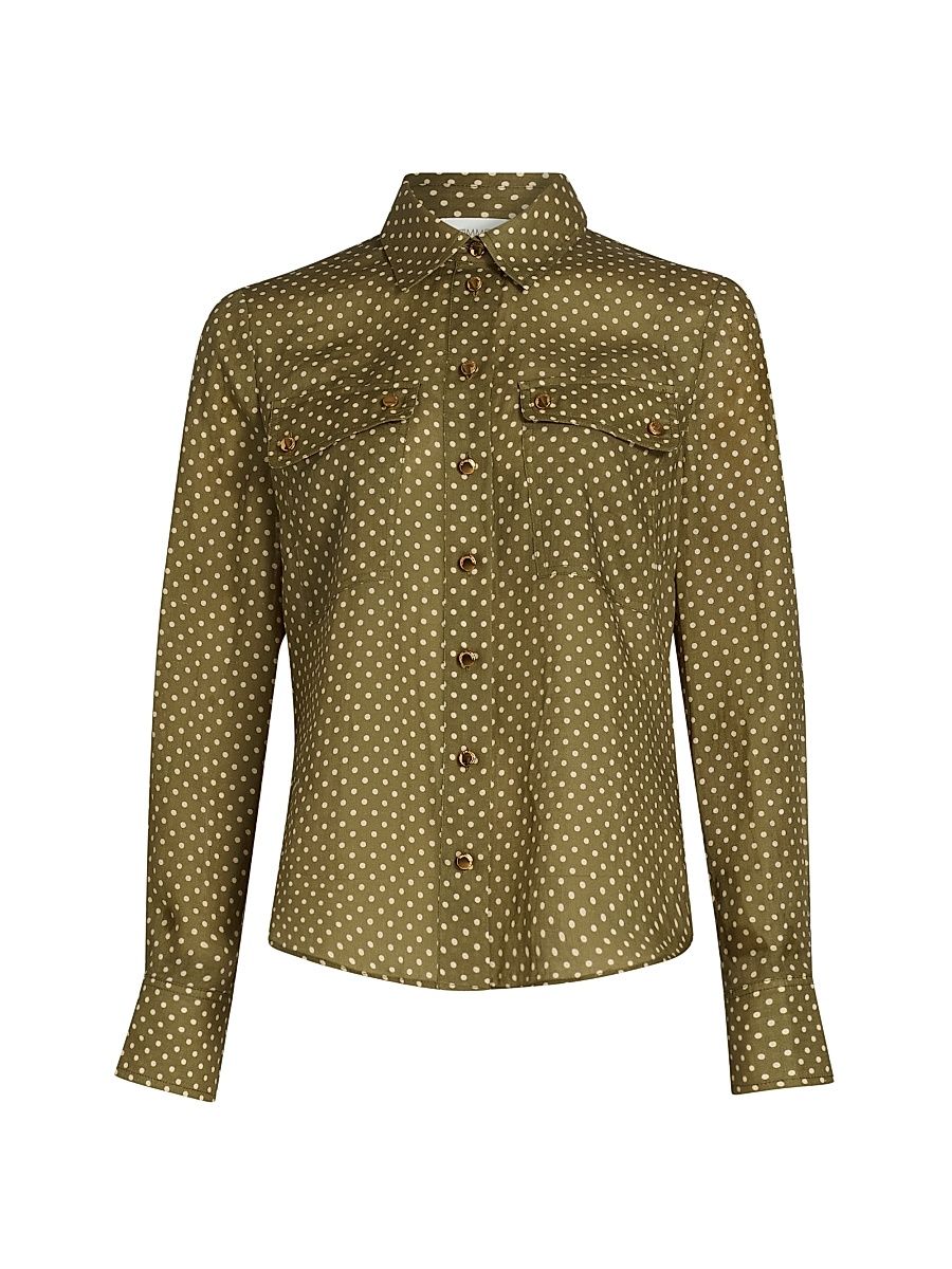 Women's Luna Polka Dot Cargo Shirt - Olive Dot - Size 10