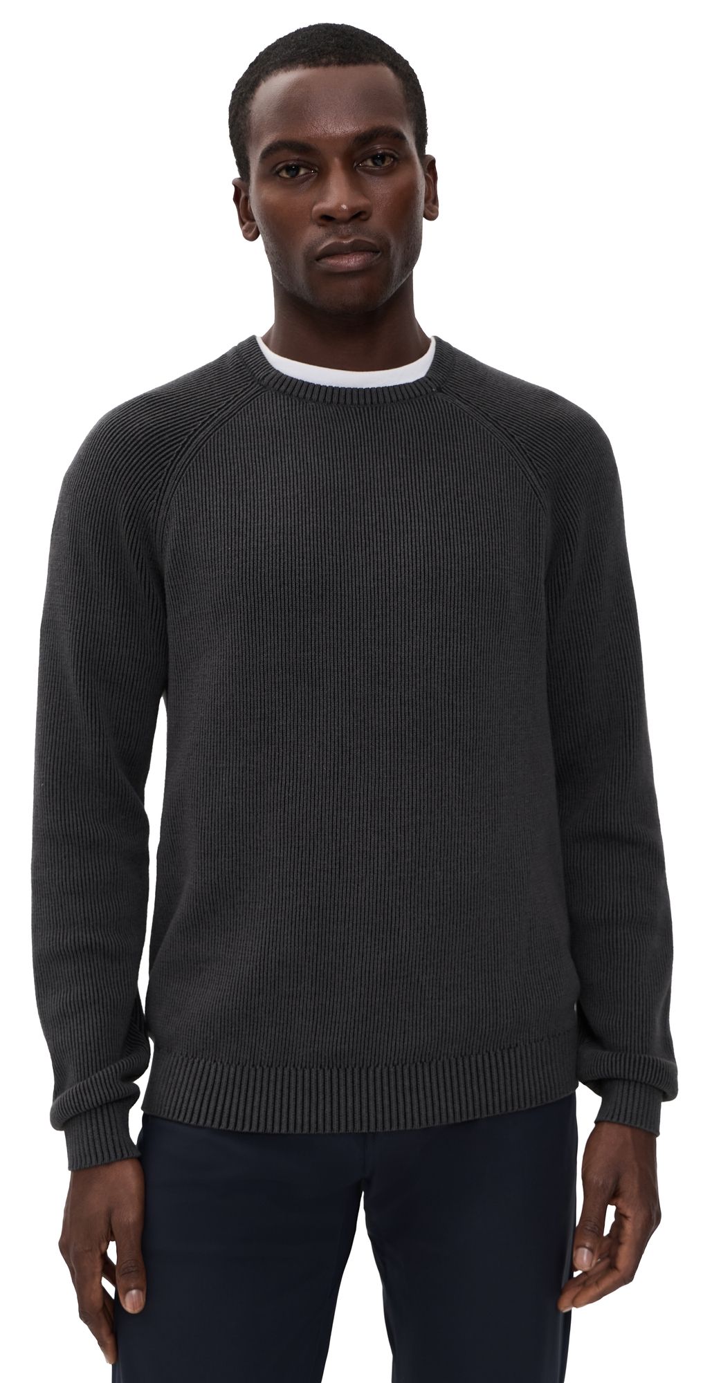 Rhone Rib Crew Neck Sweater Asphalt S