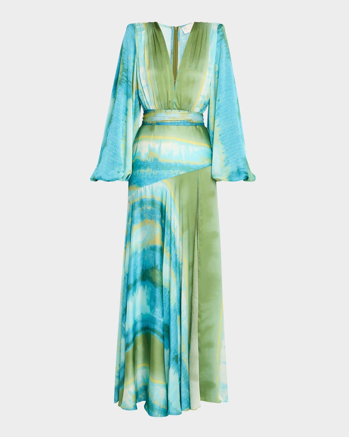 Carmen Coastal Deep V-Neck Side Slit Gown