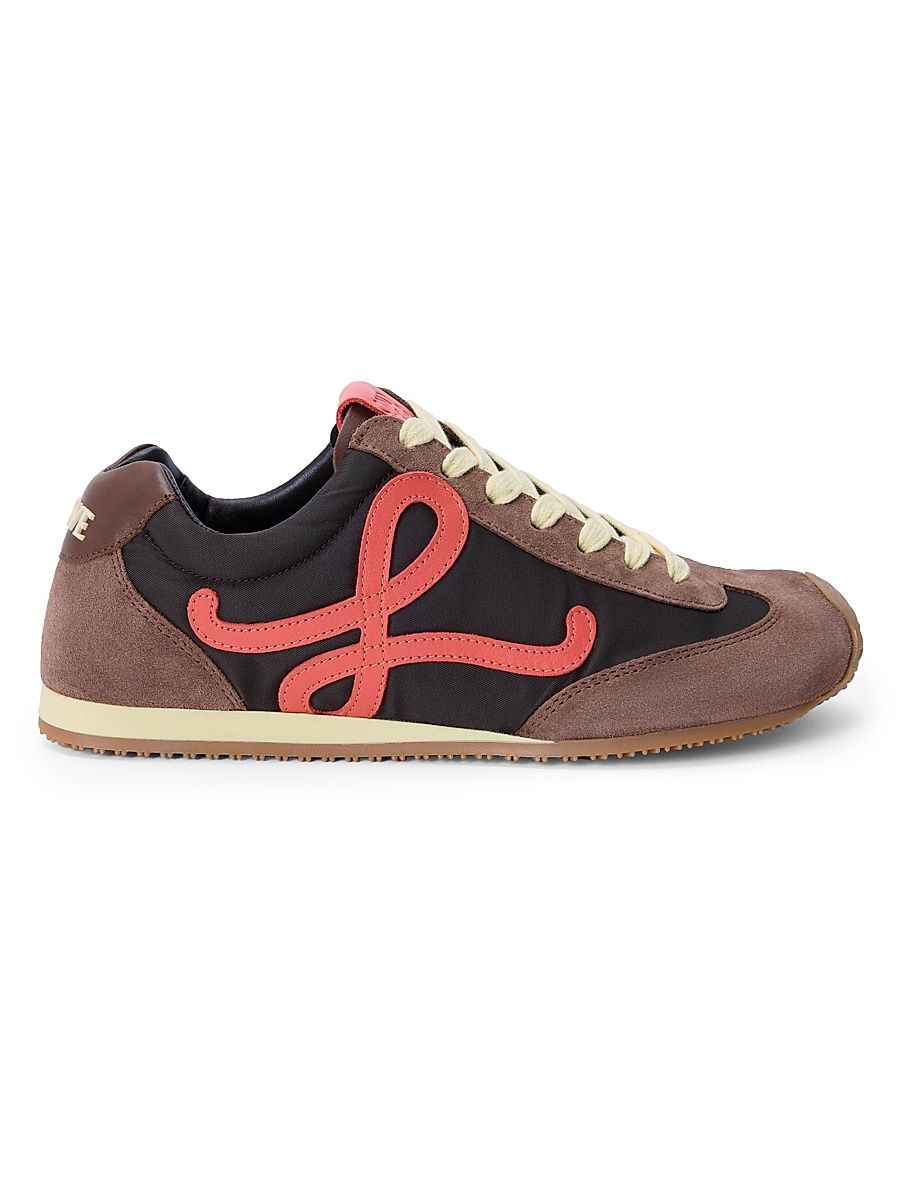 Women's Ballet Runner 2.0 Suede Sneakers - Chocolate Coral Yellow - Size 11