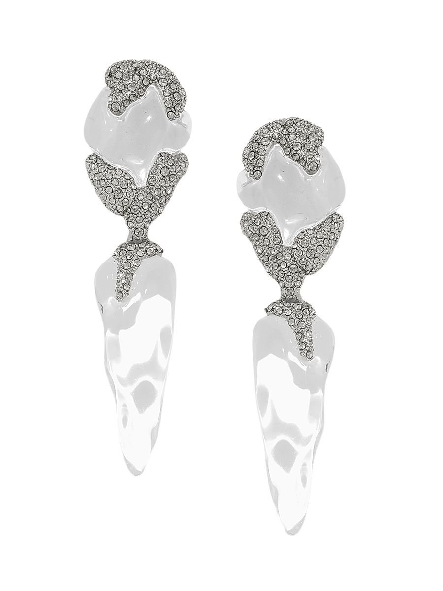 Women's Silverlake Rhodium-Plated, Lucite & Crystal Drop Earrings - Clear