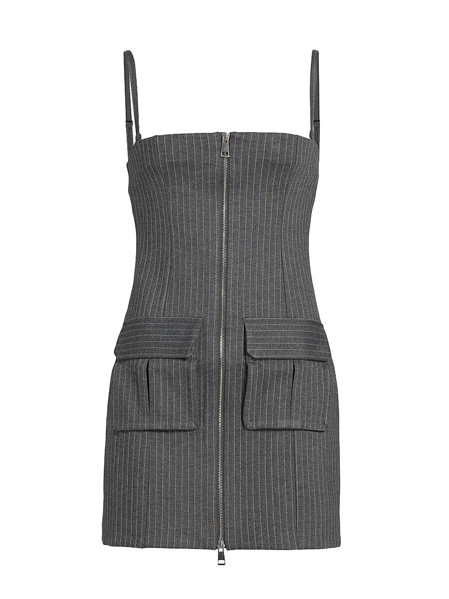 Women's Soft Stretch Ponte Minidress - Suiting Pinstripe - Size Large