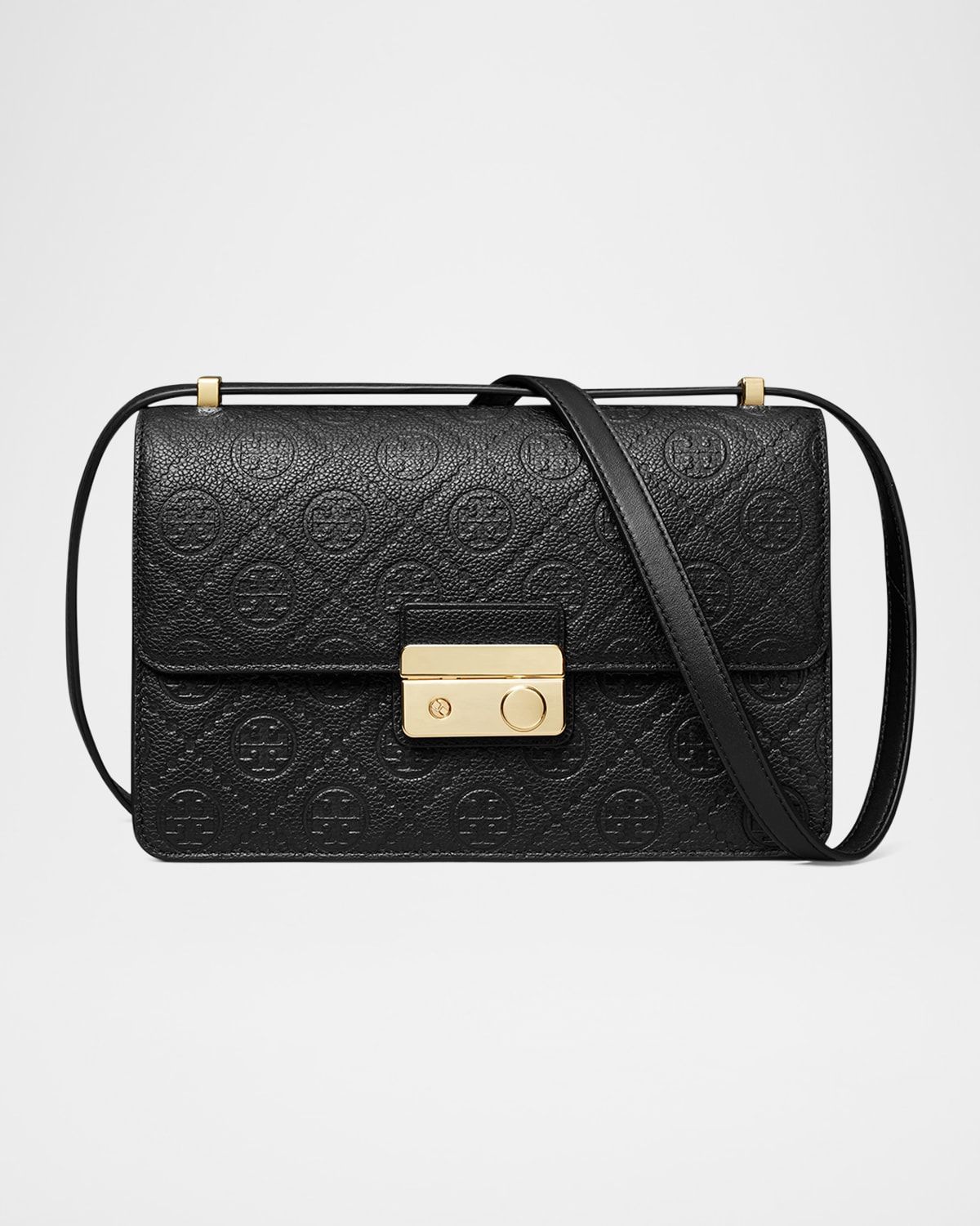 T-Monogram Pebble Leather Shoulder Bag