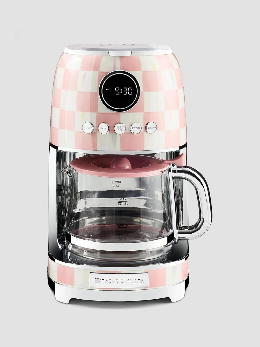 MacKenzie-Childs Rosy Check Drip Coffee Maker