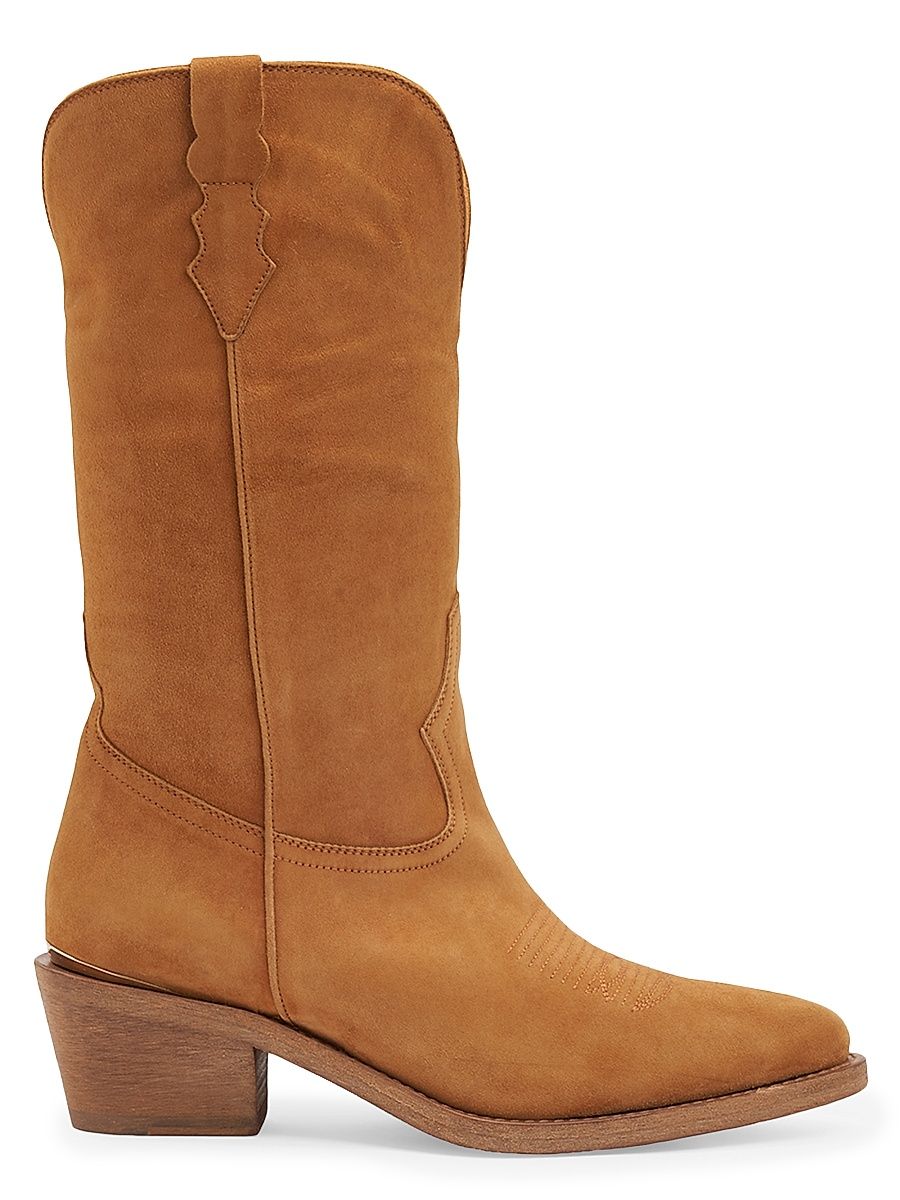 Women's 55MM Forest Shearling-Lined Suede Cowboy Boots - Tan - Size 12