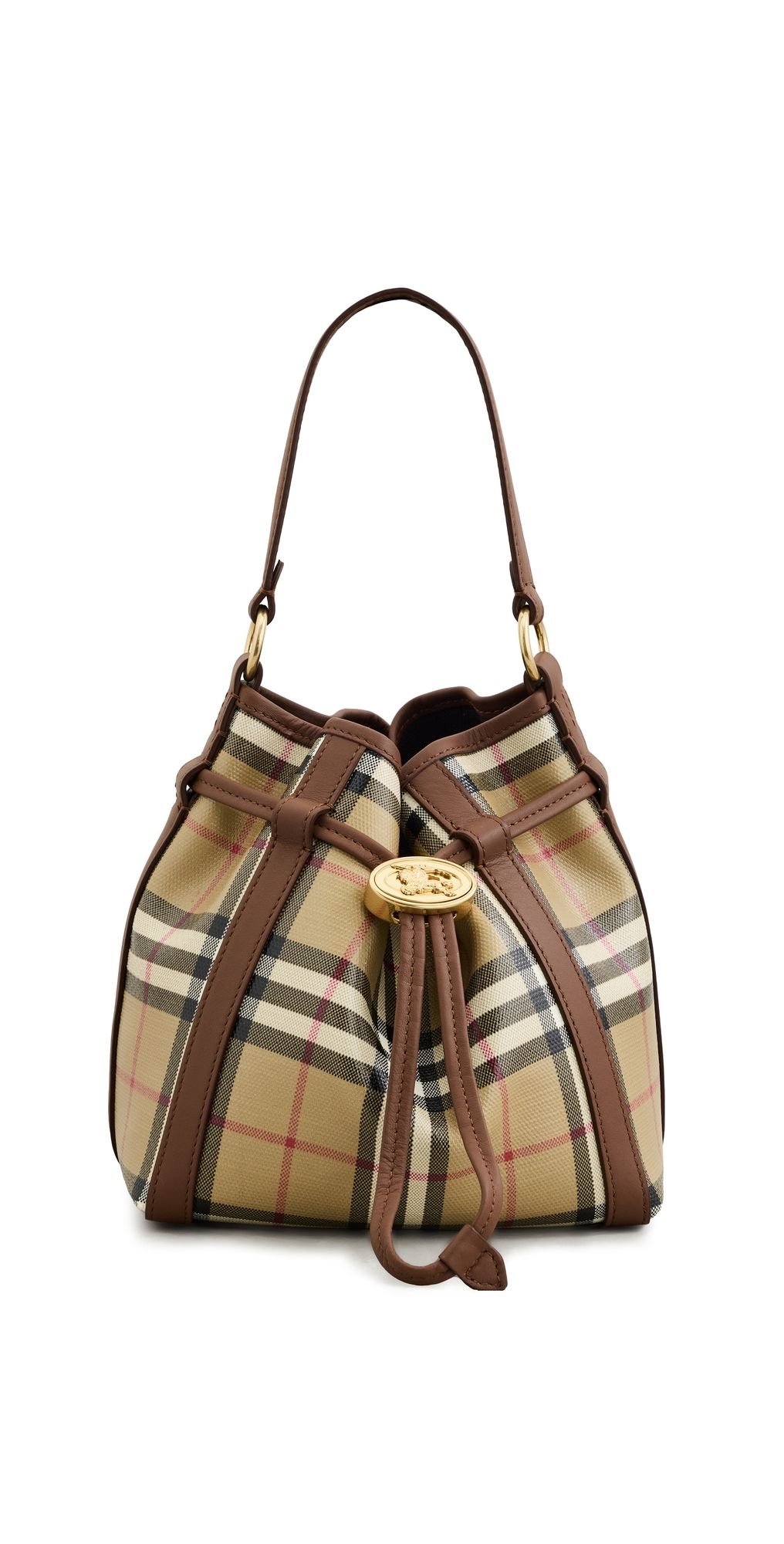 Burberry Mini Drawstring Bucket Bag Archive Beige One Size