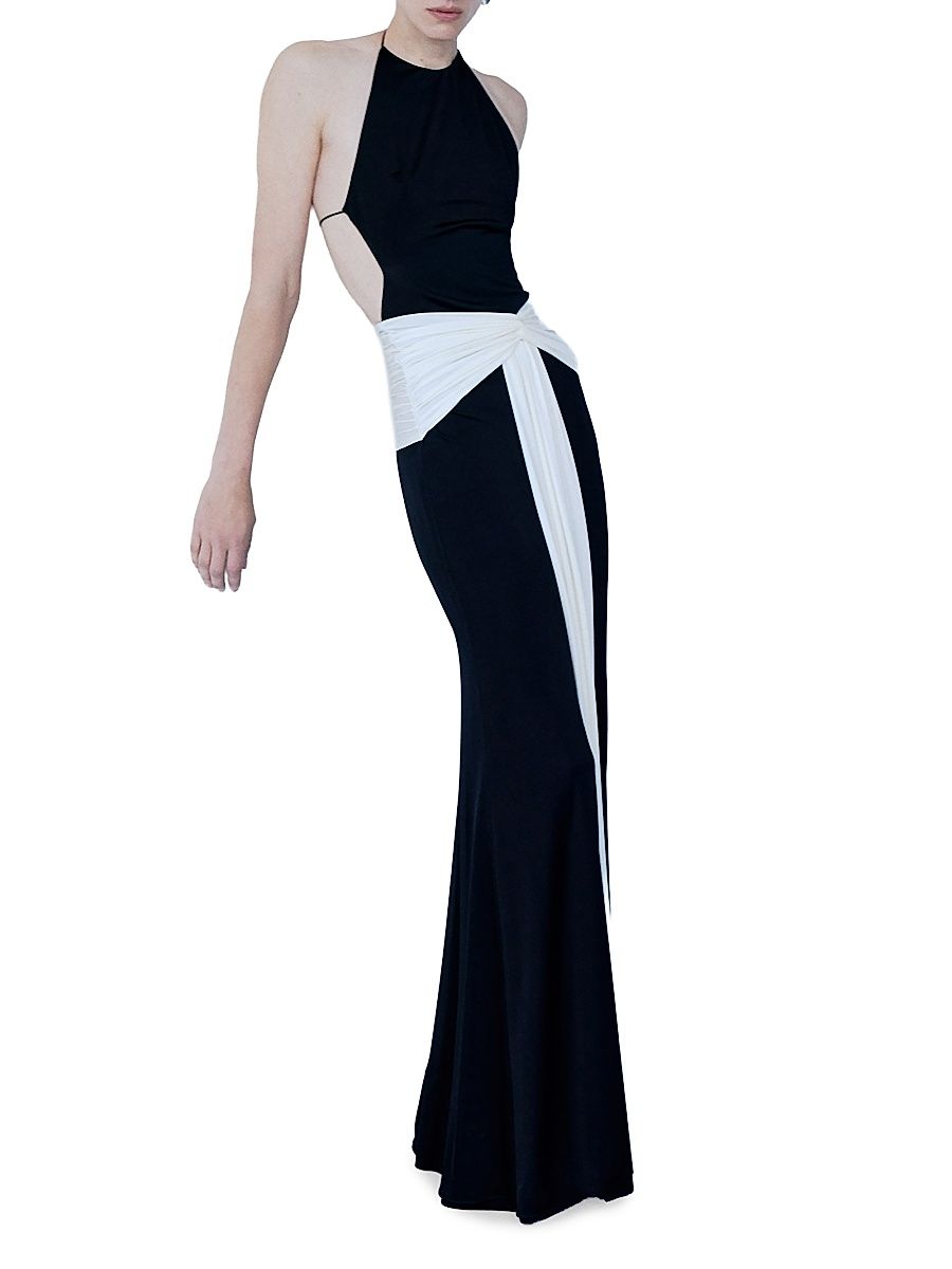 Women's Euphorie Jersey Halter Gown - Raven - Size 12