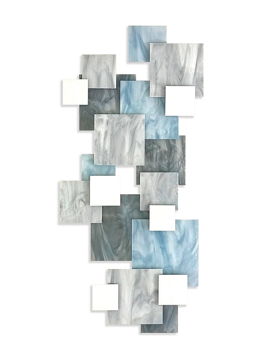 Glacial Sunset Vertical Wall Sculpture - Gray