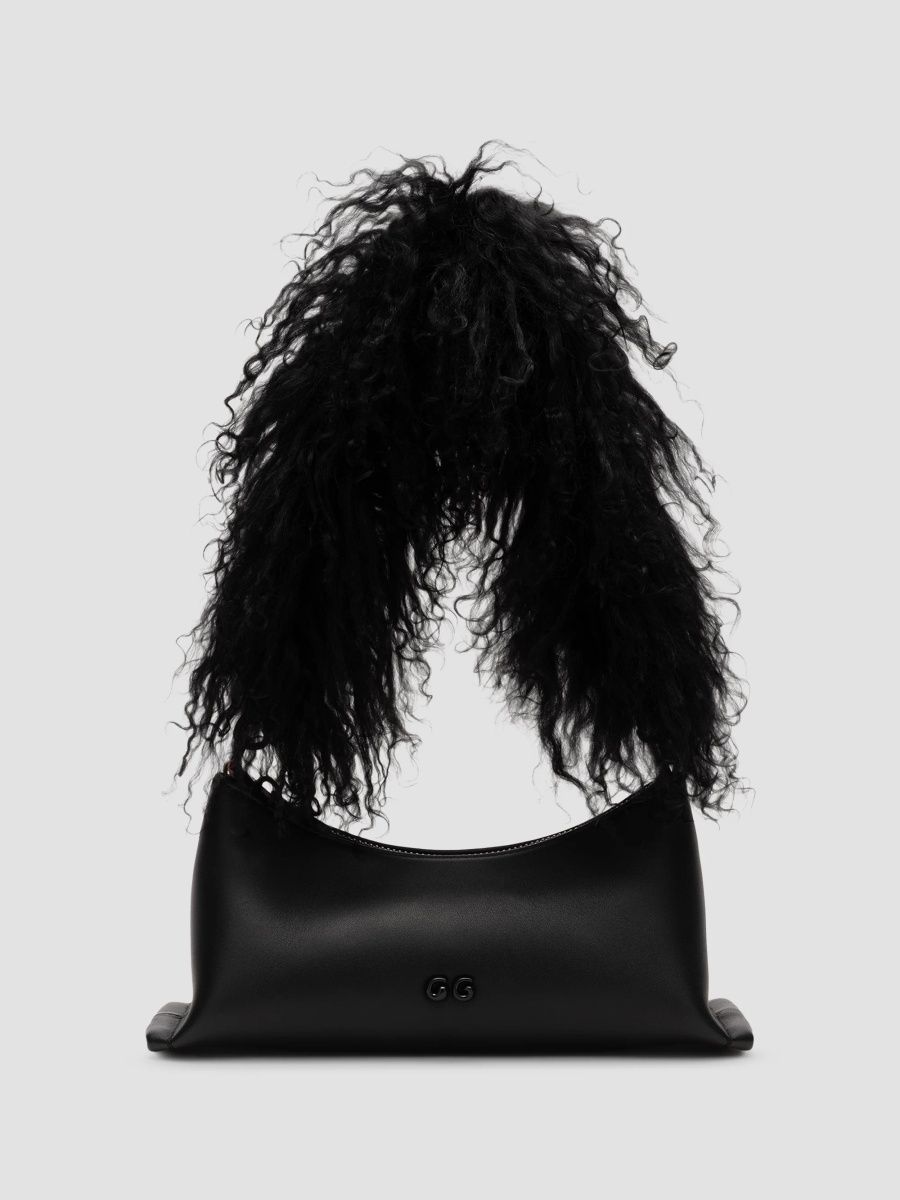 Cult Gaia Women's Osa Shearling Shoulder Bag - Black