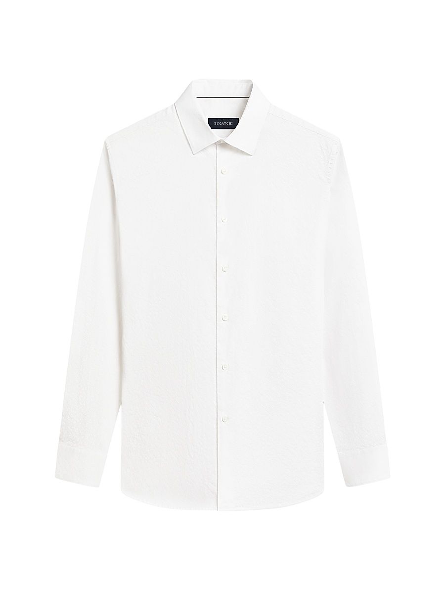 Men's Julian Cotton Button-Front Shirt - White - Size Large