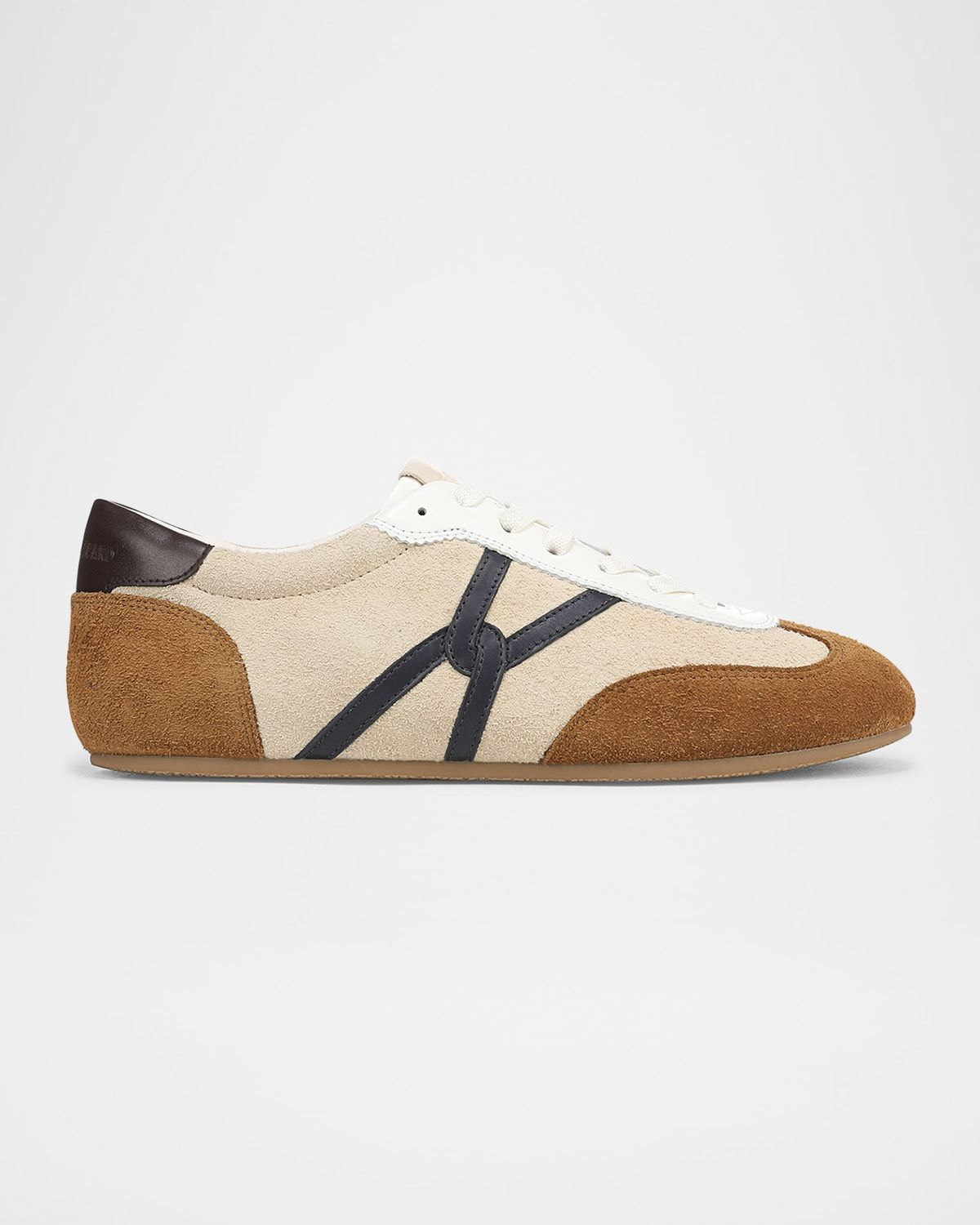 Riviera Mixed Leather Slim Trainer Sneakers