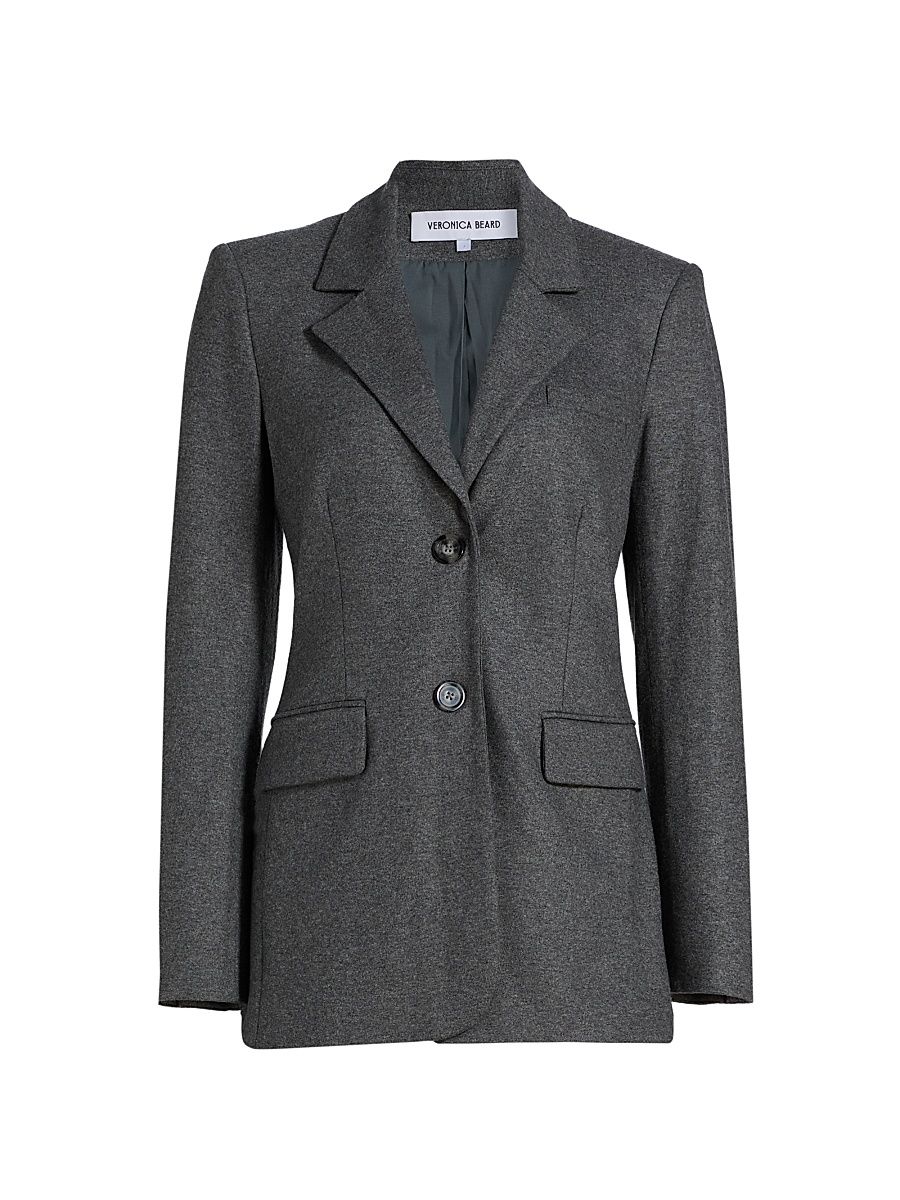 Women's Ryanne Wool-Blend Single-Breasted Jacket - Medium Heather Grey - Size 16