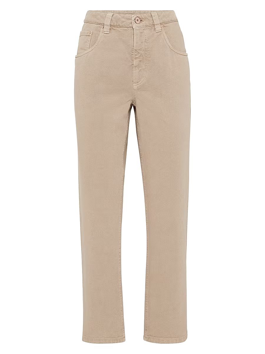 Women's Stretch Dyed Denim Straight Trousers - Dove Grey - Size 2