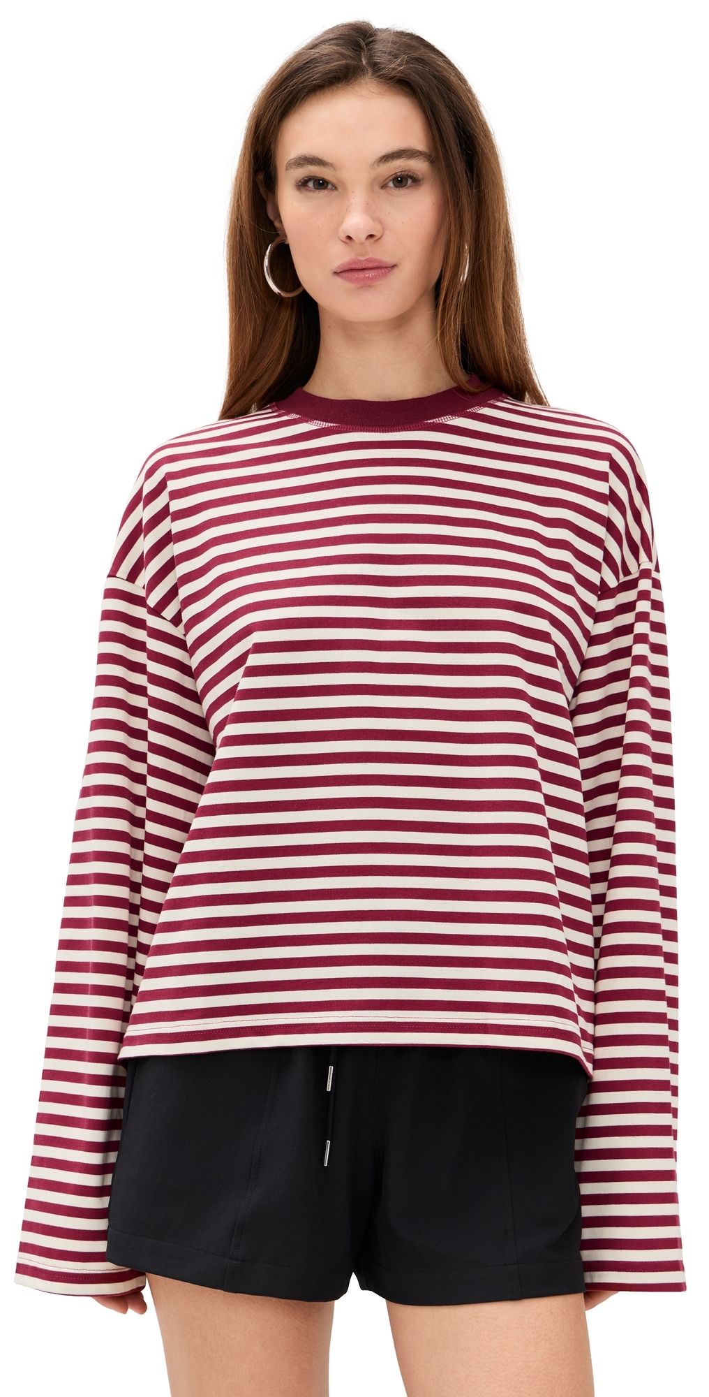 Lioness Bloom Long Sleeve Tee Wine Stripe XXL