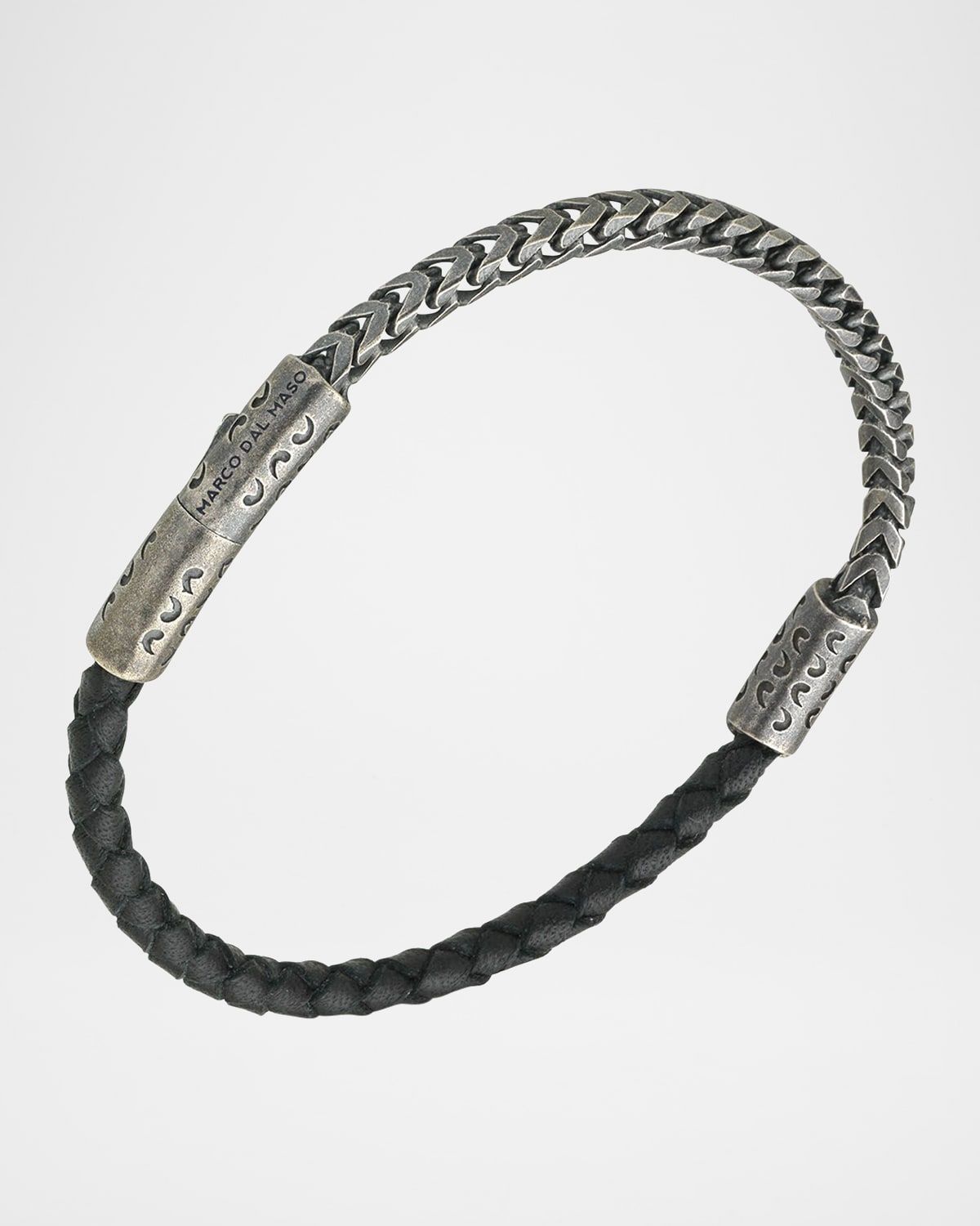 Men & apos;s Lash Sterling Silver and Leather Bracelet