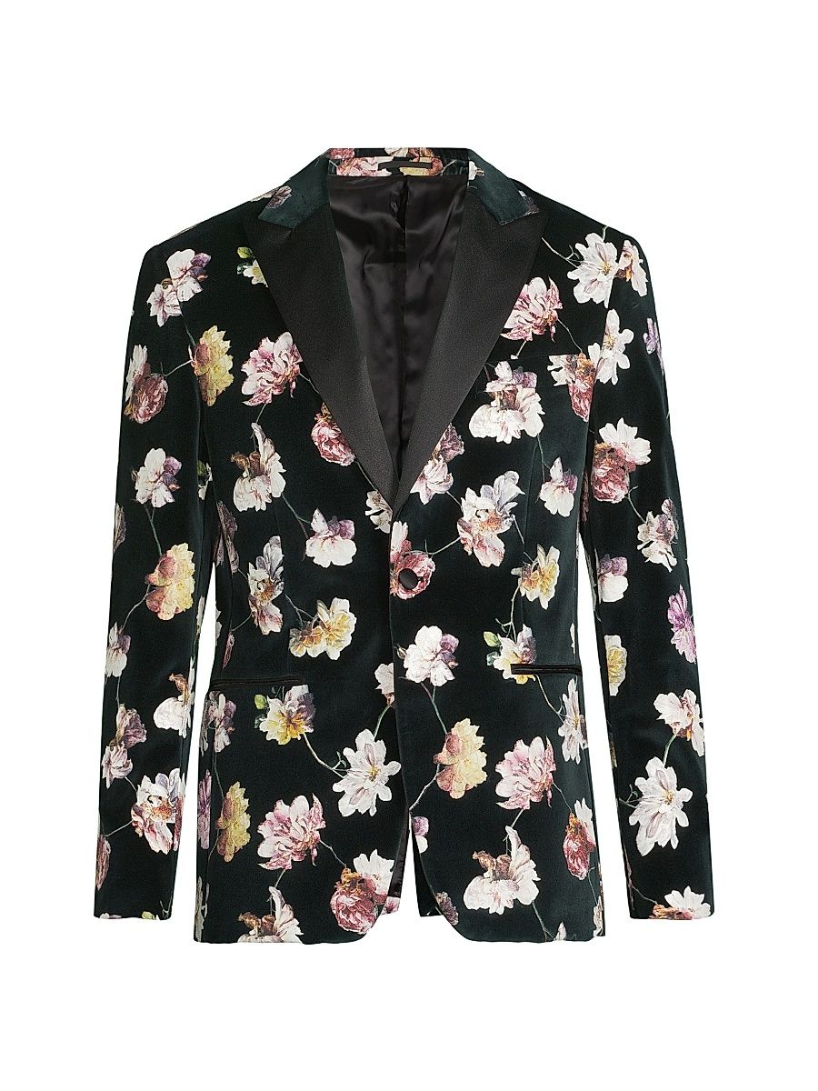 Men's Novel Smoking Jacket - Green - Size 40