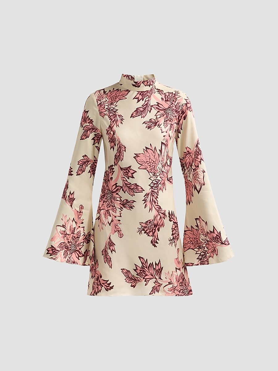 Women's Printed Bias-Cut Mini Dress - Size Small