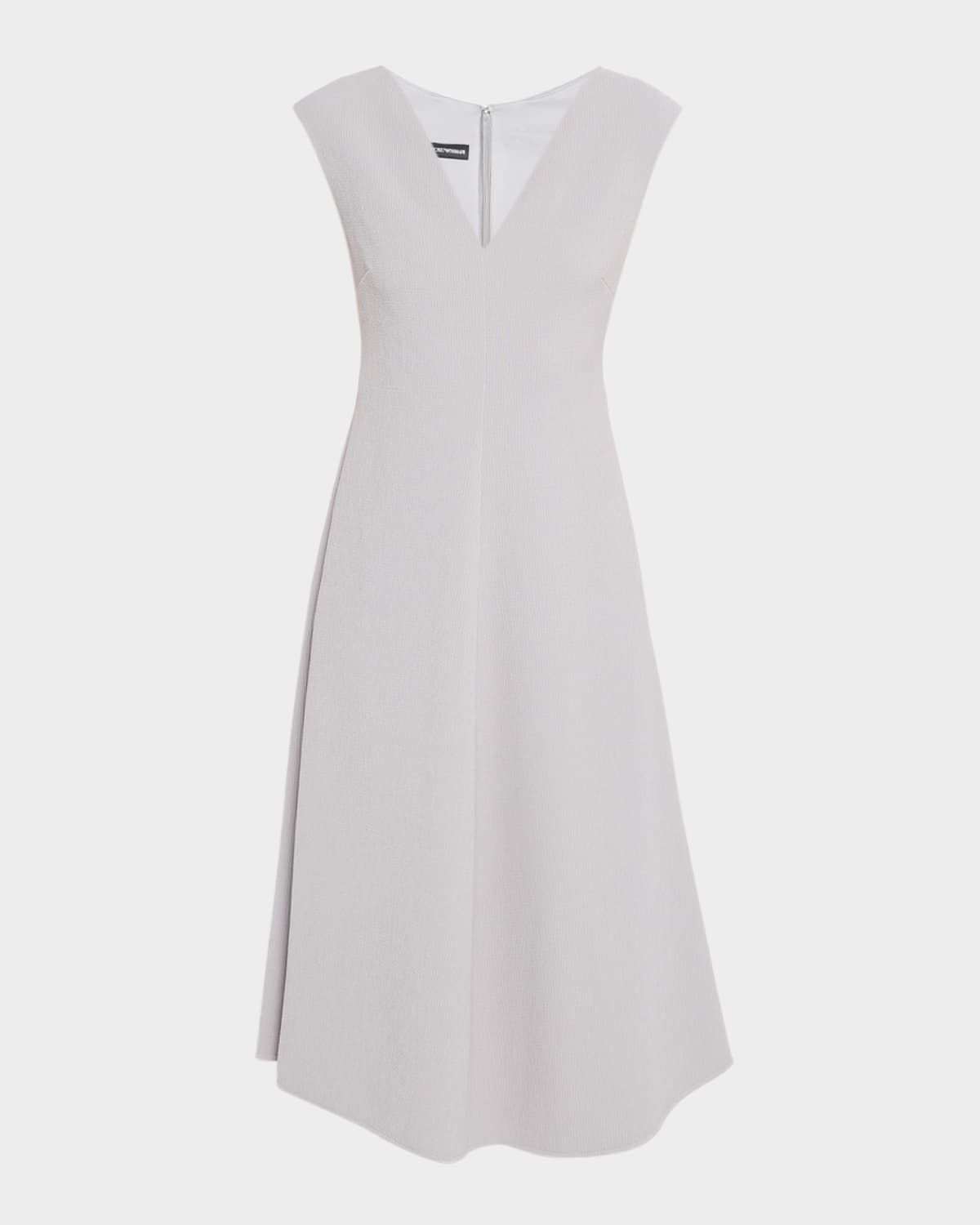 Sleeveless Textured V-Neck Midi Dress