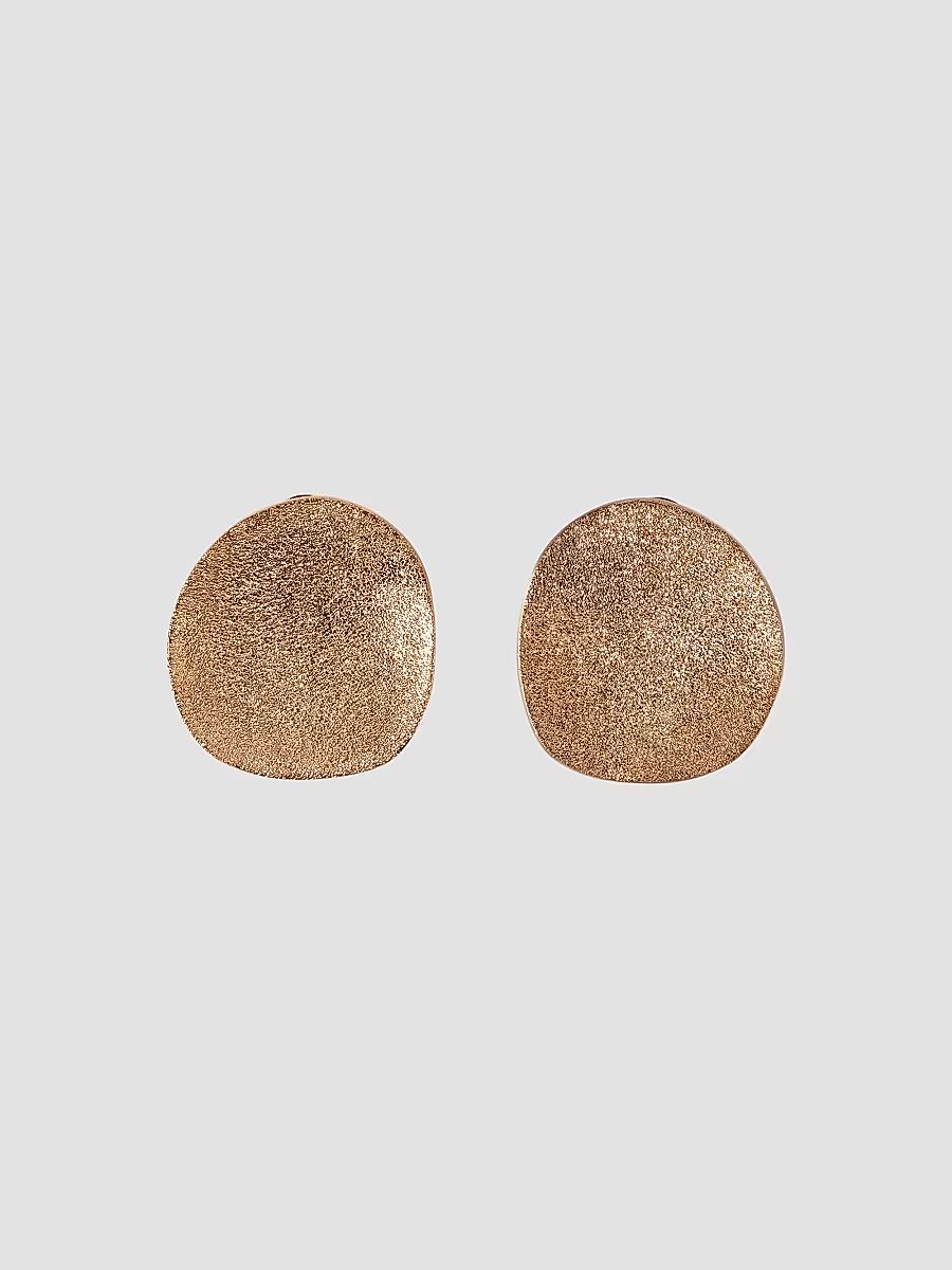Women's Sterling Silver Shimmer Disc Earrings - Light Gold