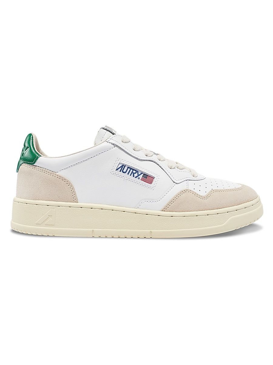 Women's Medalist Bicolor Mid Low-Top Sneakers - White Green - Size 10