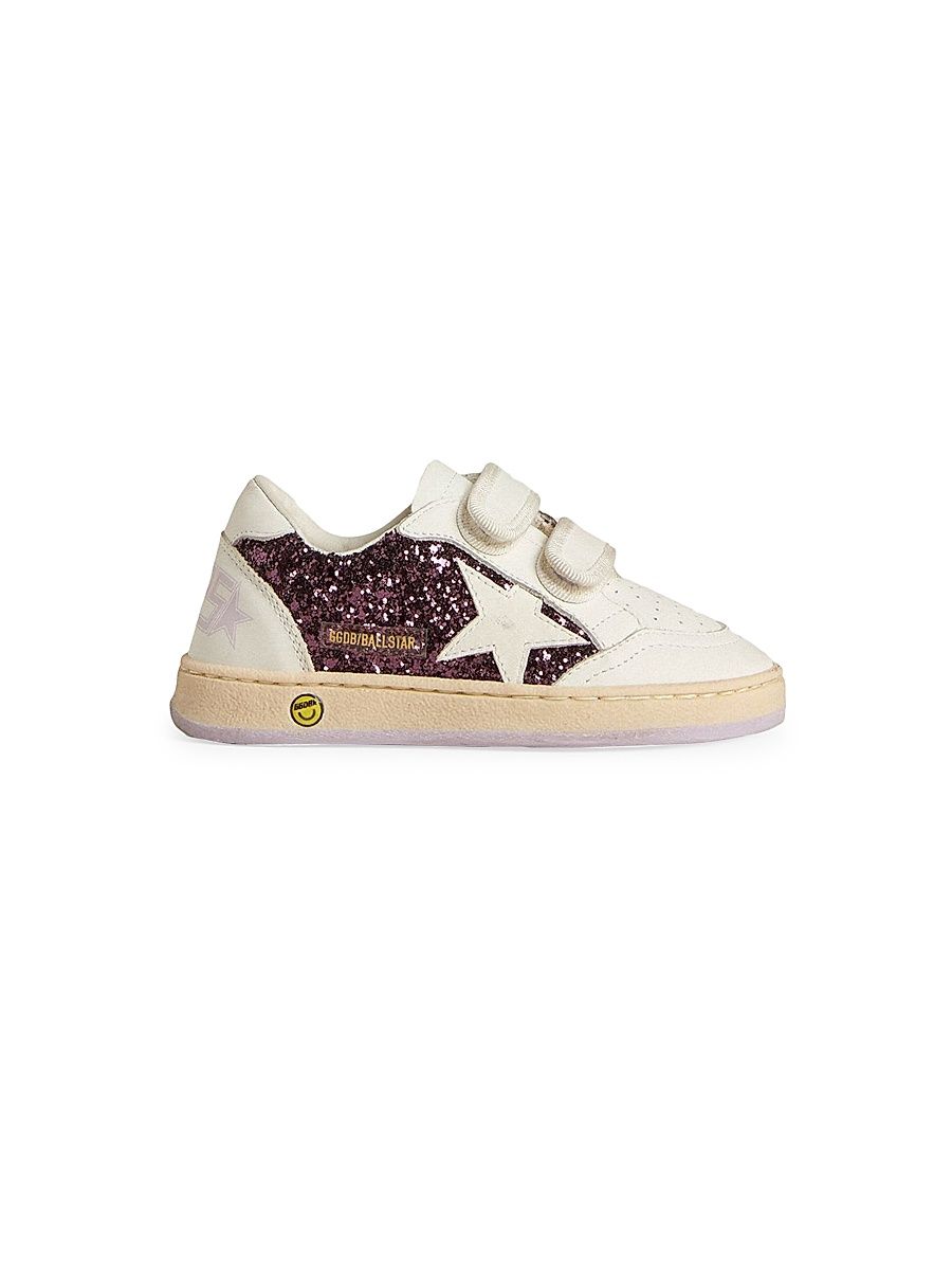 Baby Girl's, Little Girl's & Girl's Glitter Ballstar Sneakers - Purple White - Size 3 (Child)