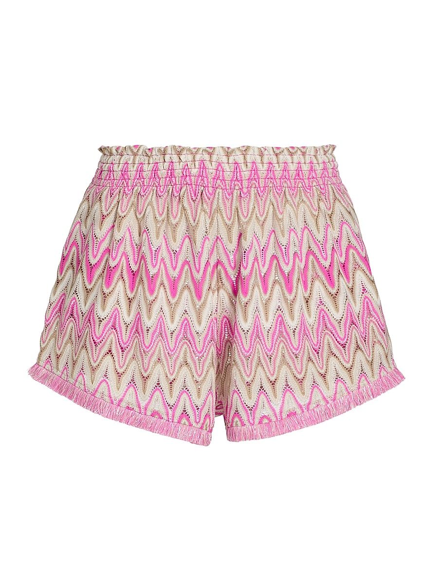 Women's Analisa Printed Shorts - Radiant Pink Zigzag - Size Large