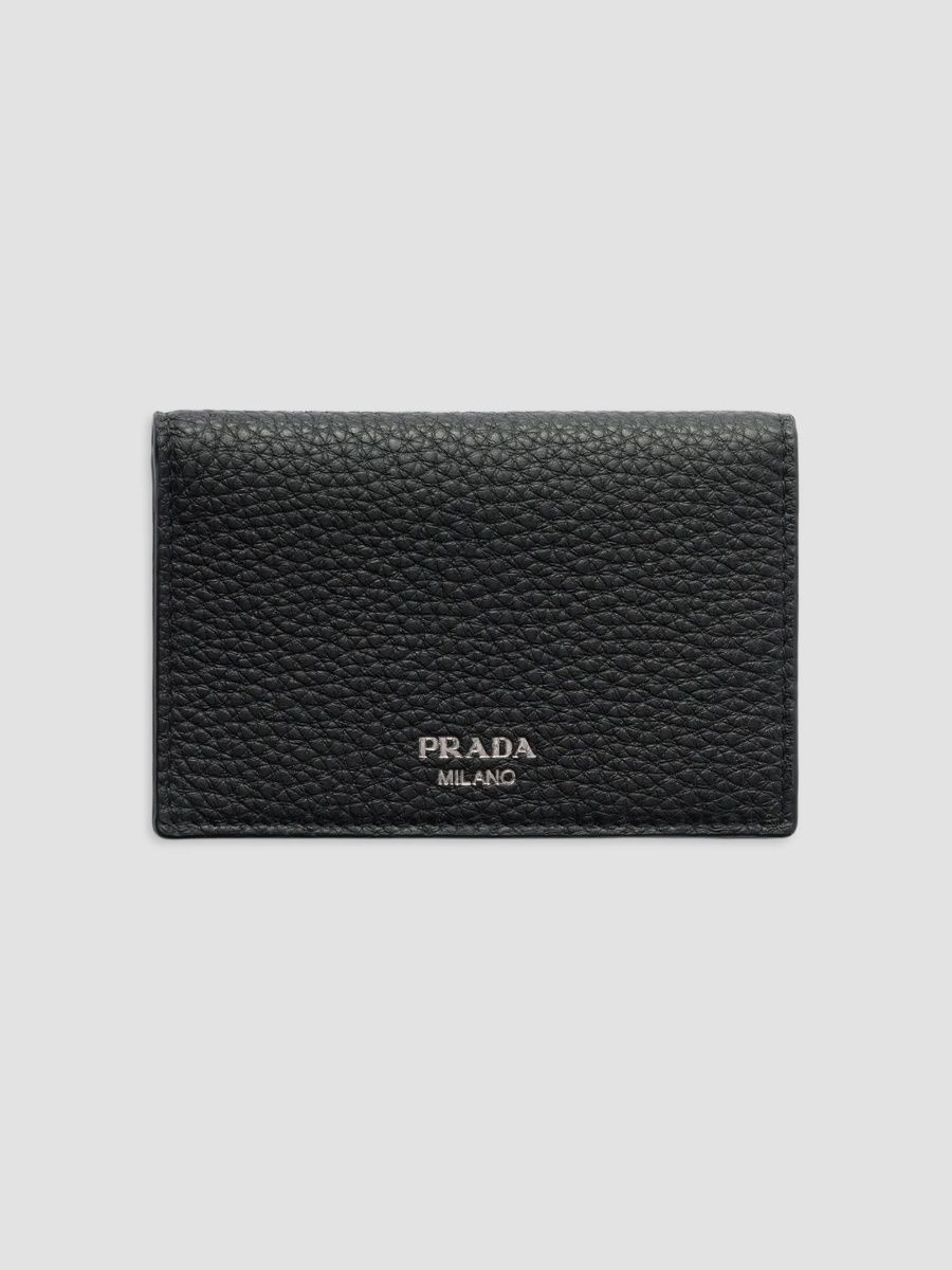 Prada Men's Leather Card Holder - Black