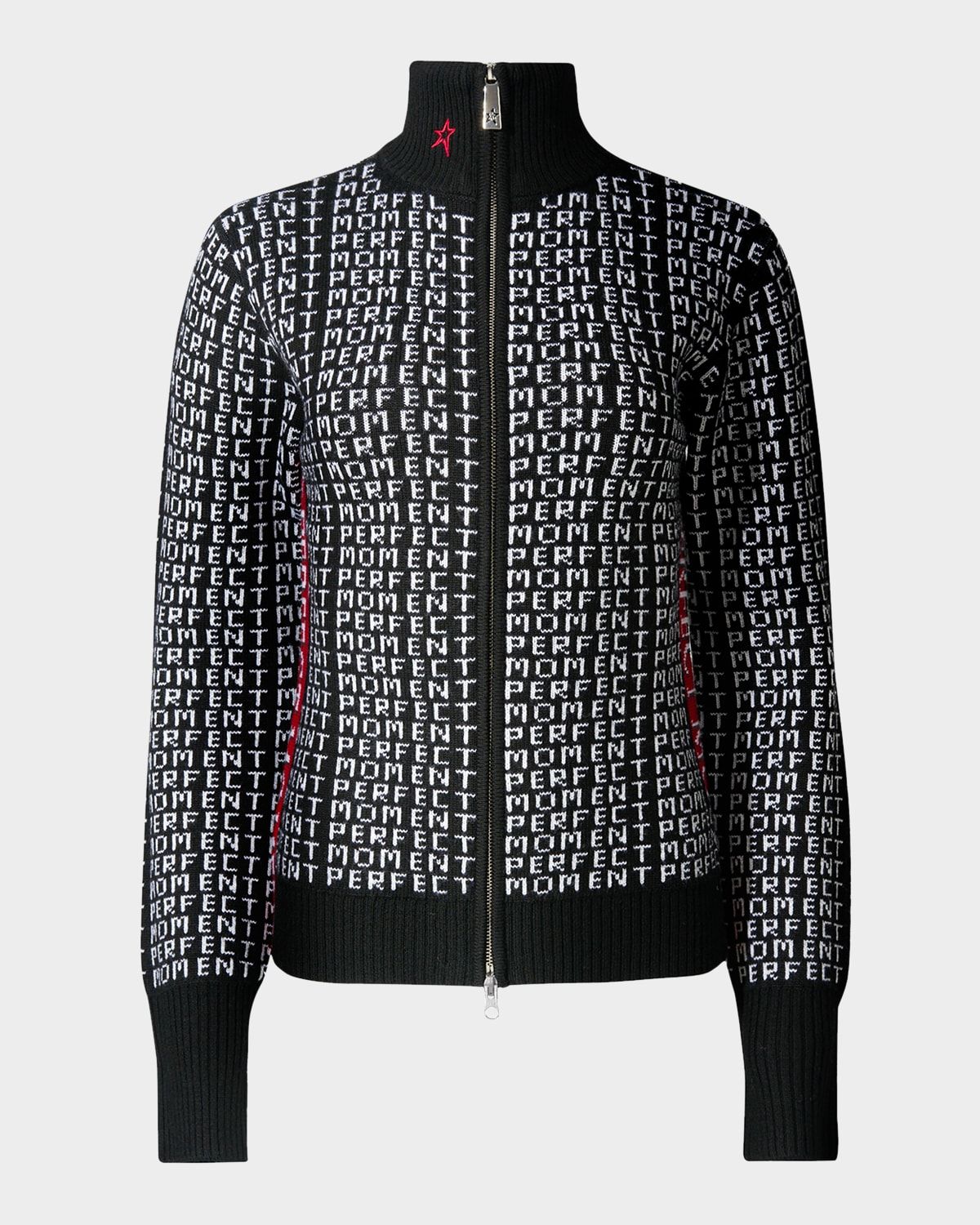 Monogram Merino Wool Knit Zip Sweater