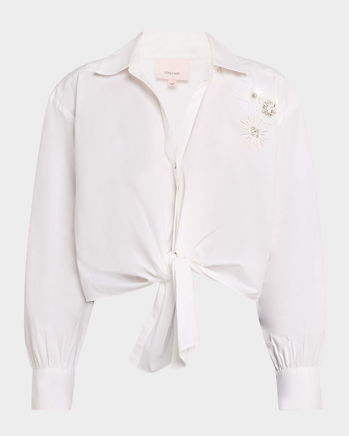 Marianna Crunchy Flower Button-Front Top