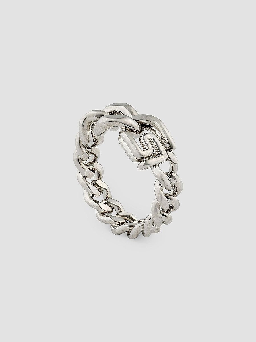 Givenchy Men's G Line Ring in Metal - Antic Silvery - Size 9