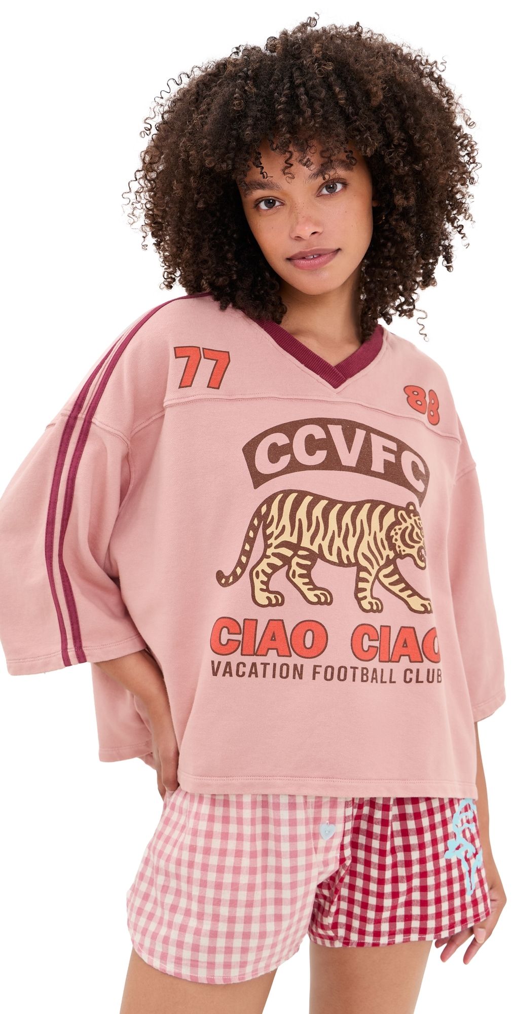 Ciao Ciao Vacation Tiger Spirit Club Tee Pink M