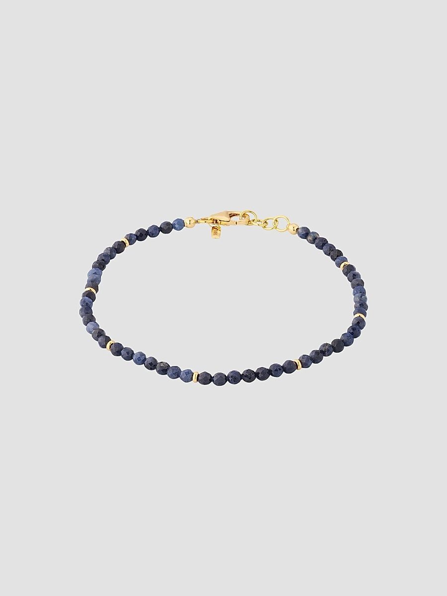 Jan Leslie Men's 18K Yellow Gold & Sapphire Beaded Bracelet - Sapphire