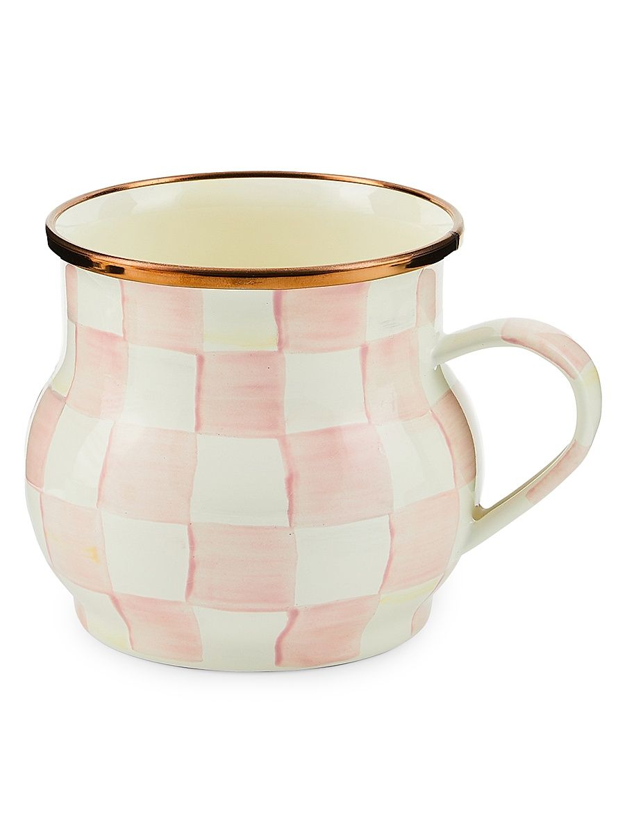 Rosy Check Enamel Mug