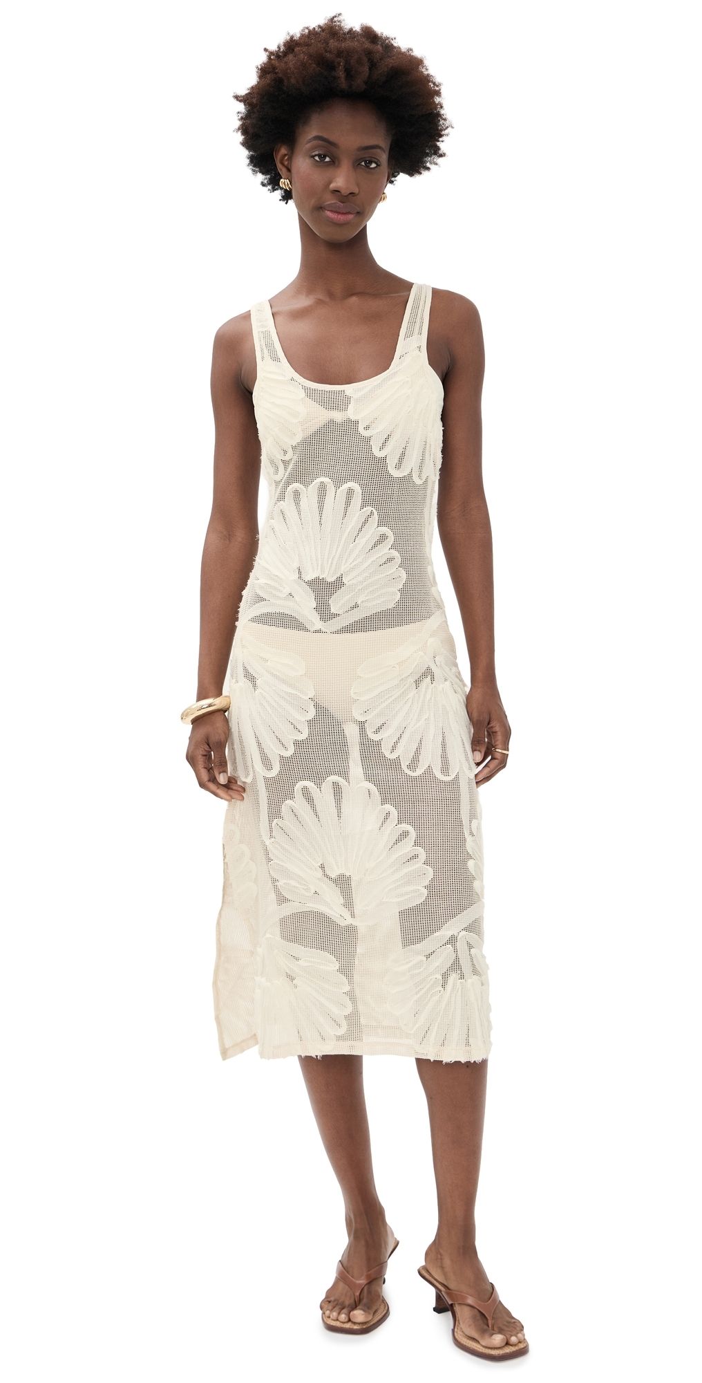 House of Sunny Seashells Applique Dress Ivory 12