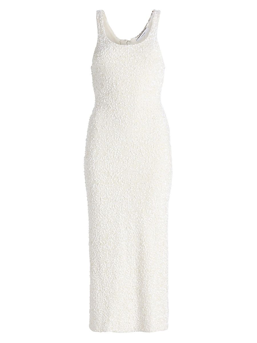 Women's Nia Sequined Knit Midi-Dress - Ivory - Size Medium