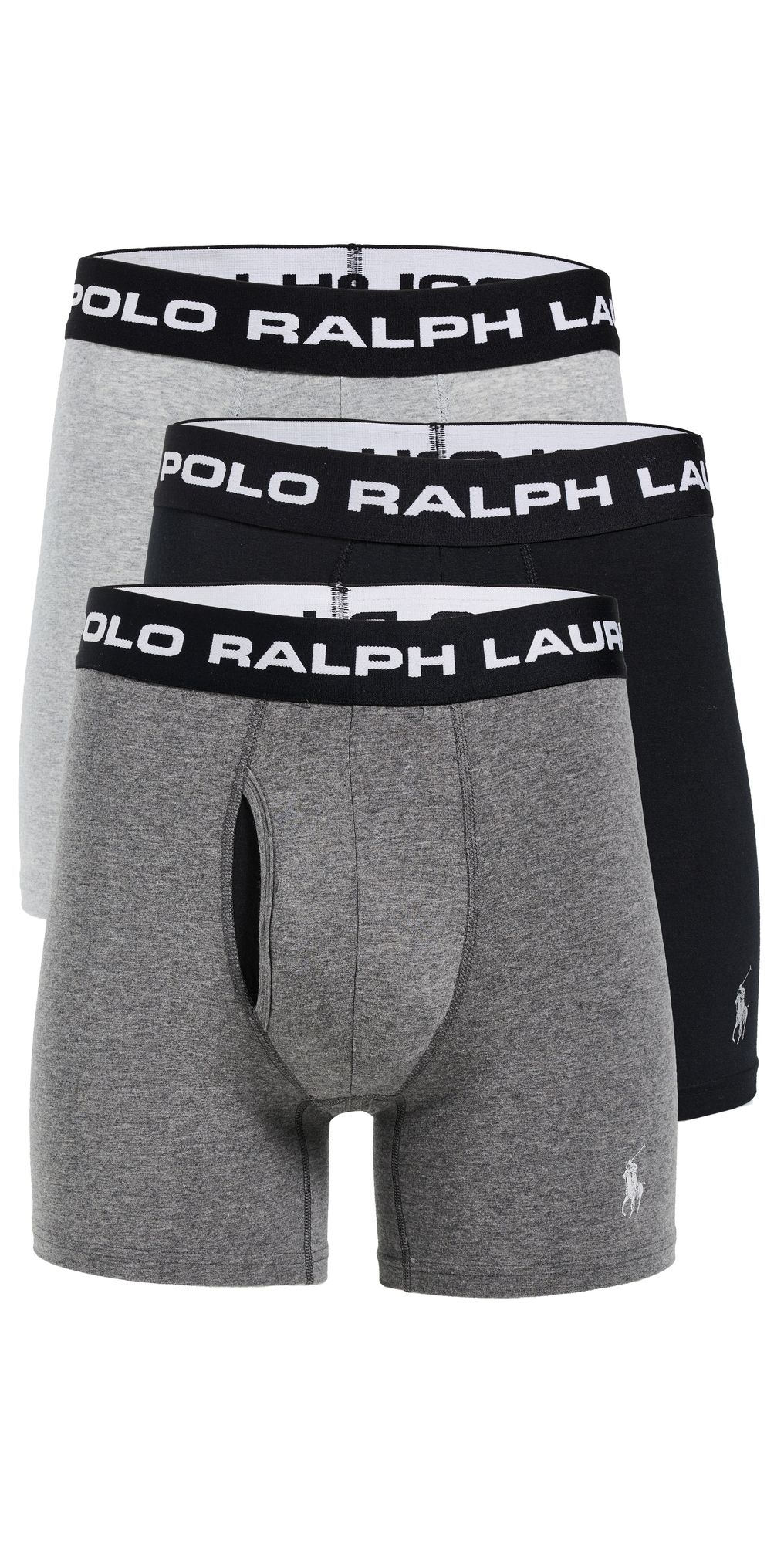 Polo Ralph Lauren Underwear Perfect Pouch Modal Boxer Briefs 3 Pack Andover/Charcoal/Polo Black M