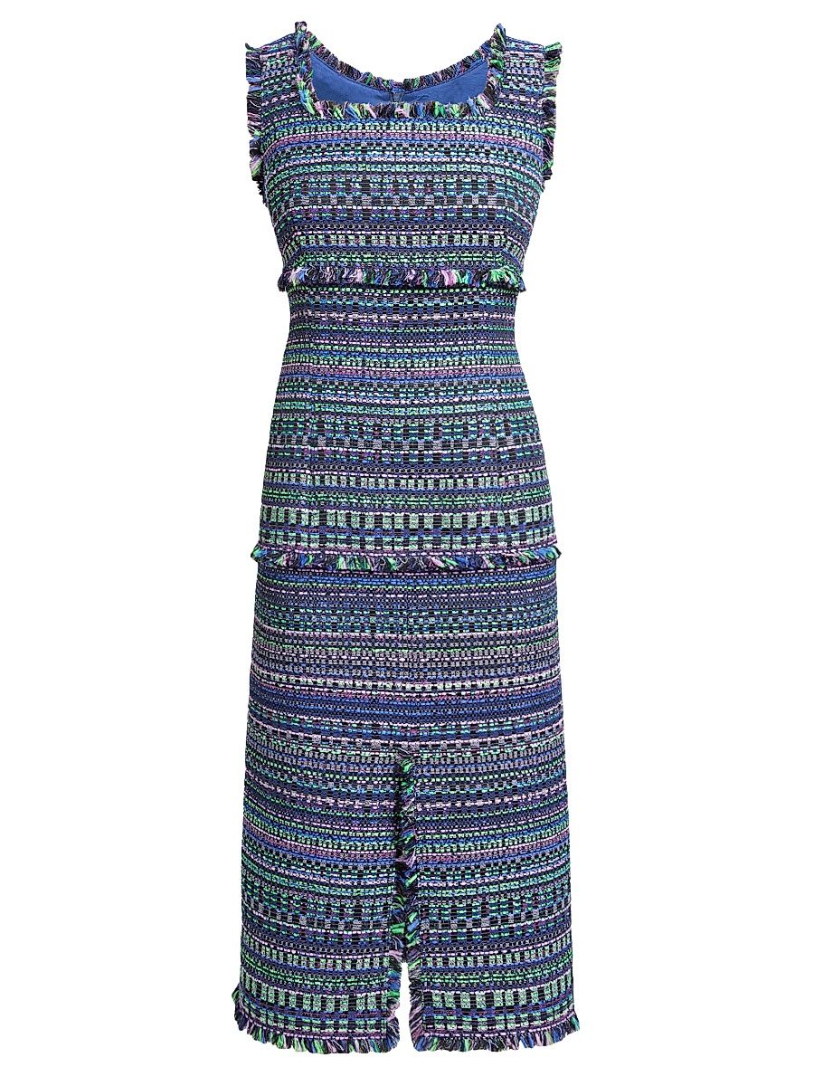 Women's Woven Cotton-Blend Sheath Dress - Purple Multi - Size 16