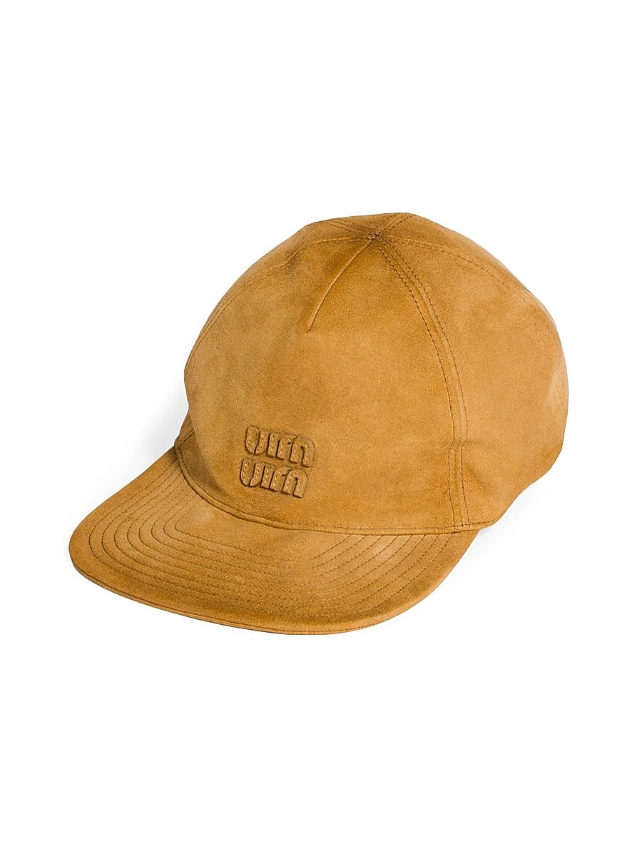 Women's Suede Baseball Cap - Beige Khaki - Size Medium