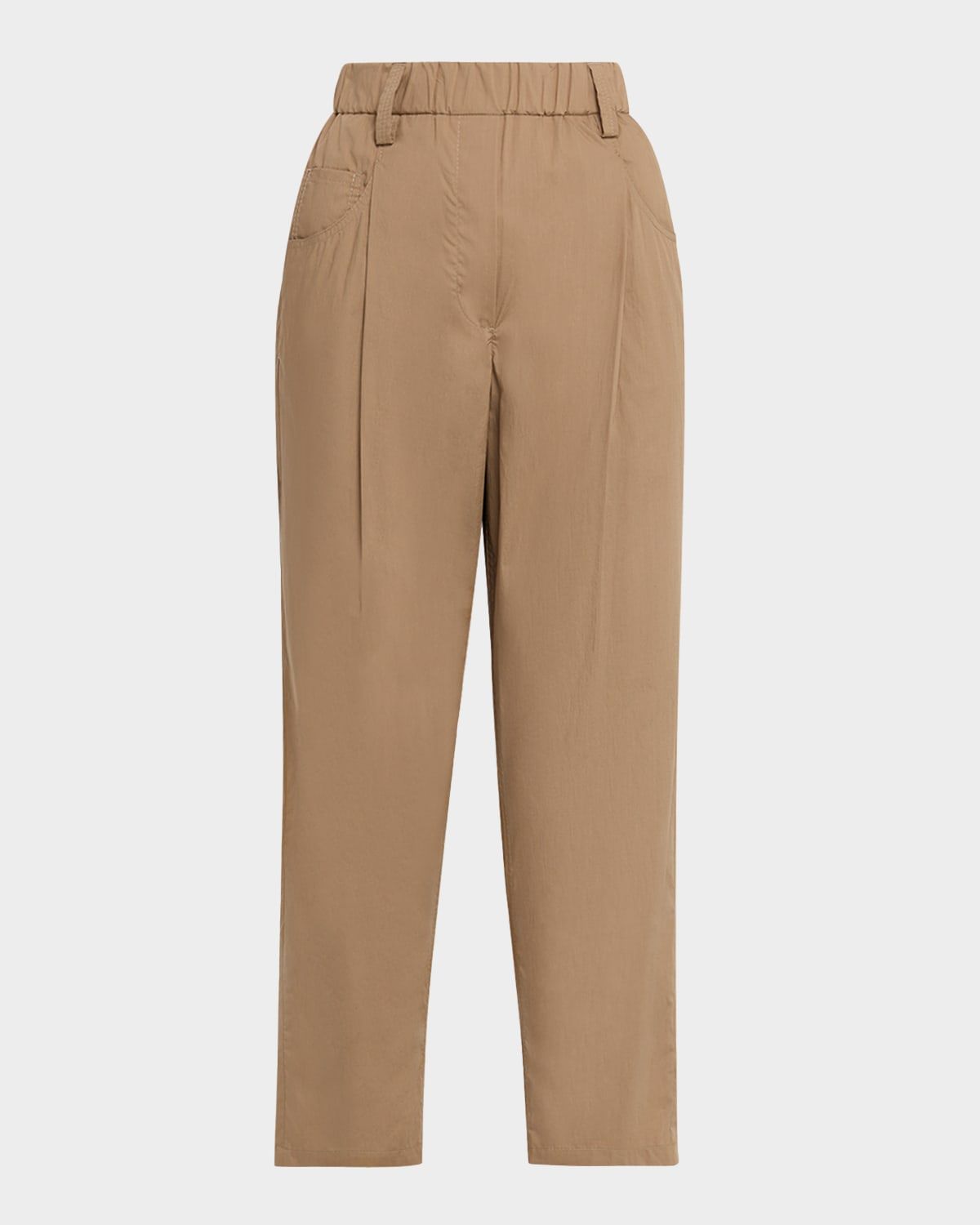 Tapered Lightweight Poplin Crop Pants