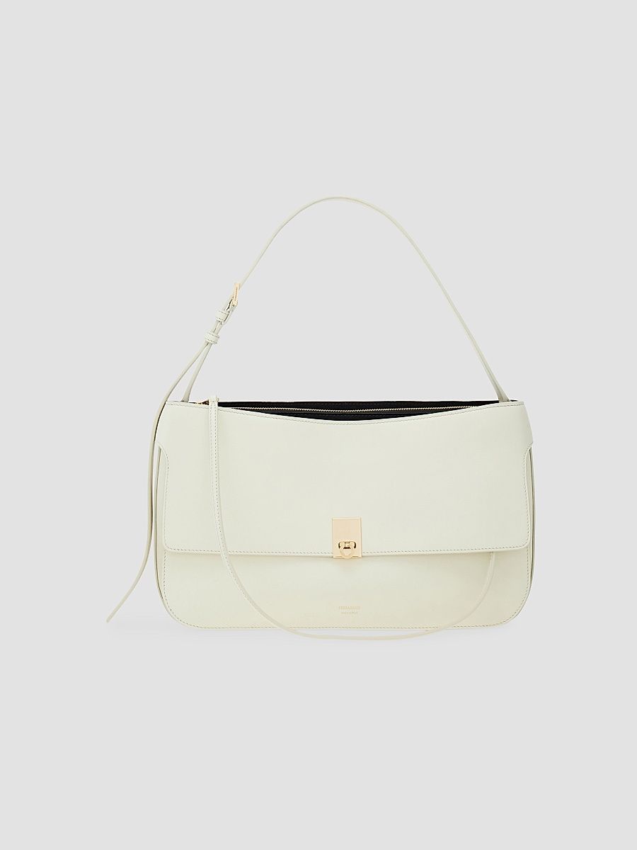 Women's Cara Medium Leather Shoulder Bag - Mascarpone