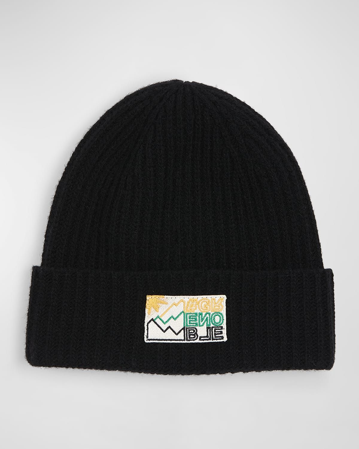 Kid & apos;s Rib-Knit Wool Logo-Patch Beanie