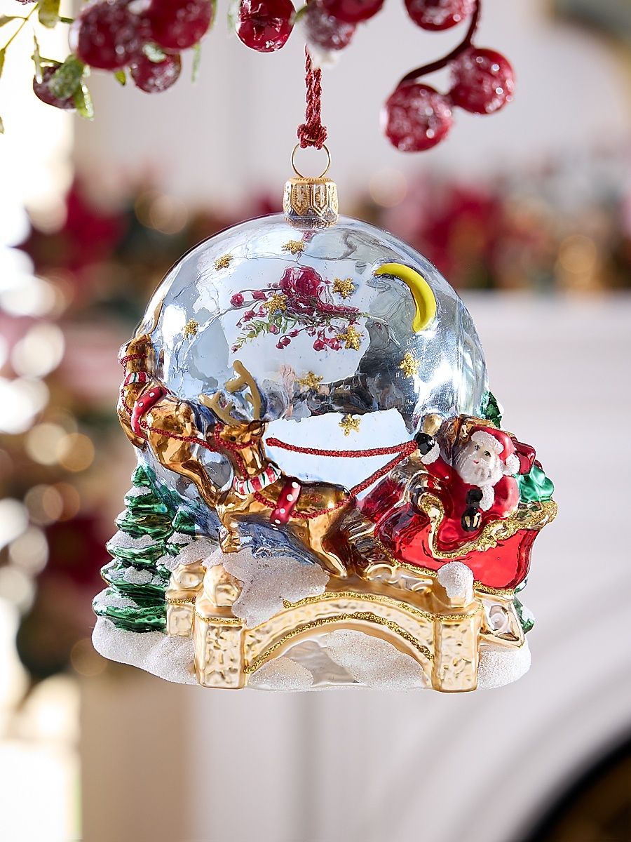 Sleigh Ready To Go Glass Ornament