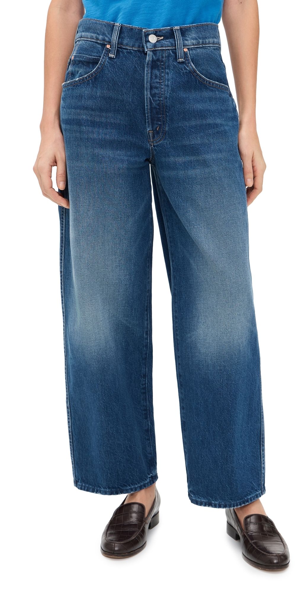 MOTHER The Delinquent Button Ankle Jeans Run With It 28